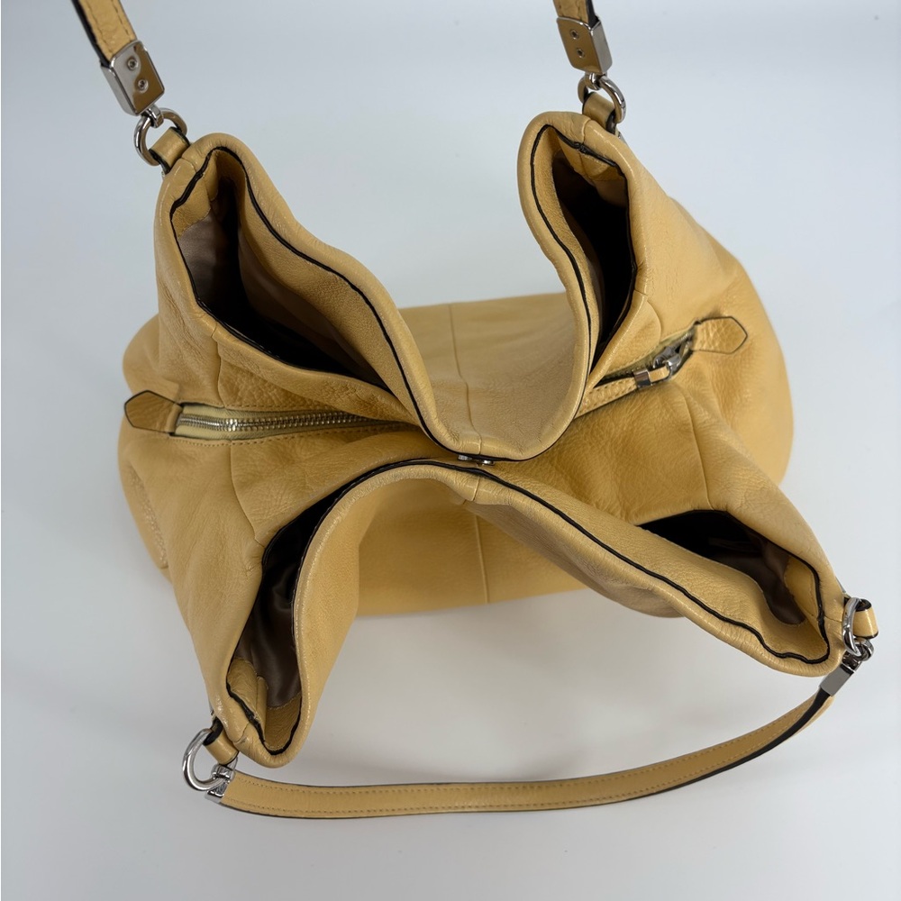 Coach Madison Phoebe Leather Shoulder Bag in Butter Yellow and Silver - Picture 6 of 12